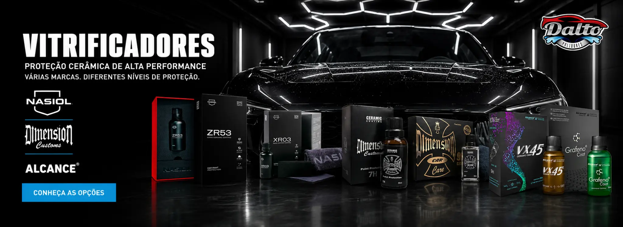 Vitrificadores automotivos de diversas marcas